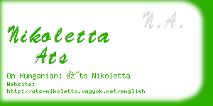 nikoletta ats business card